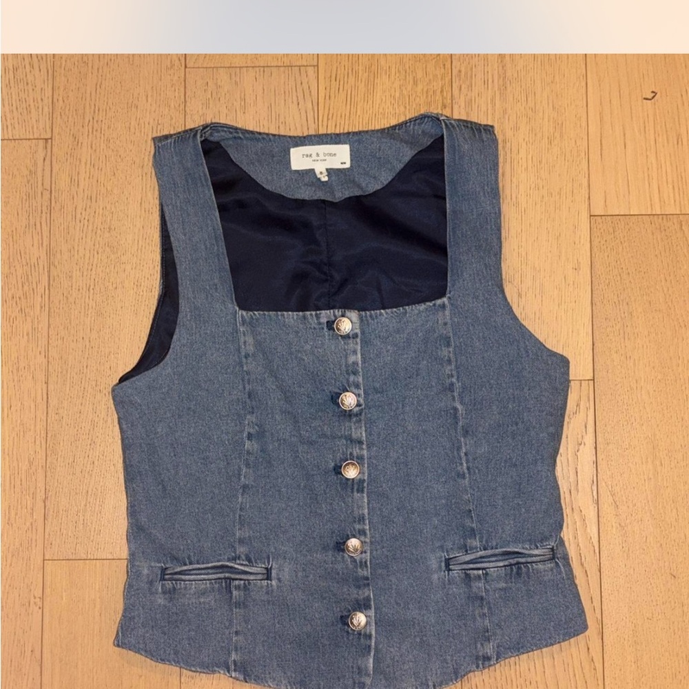 Rag & Bone 90s Style Denim Button-Up Vest